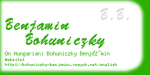 benjamin bohuniczky business card